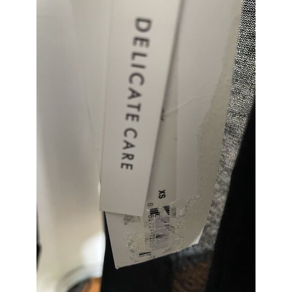 White + Warren S Trapeze Cotton Blend Gauze Drape Cardigan Black NEW NWT - Picture 3 of 8